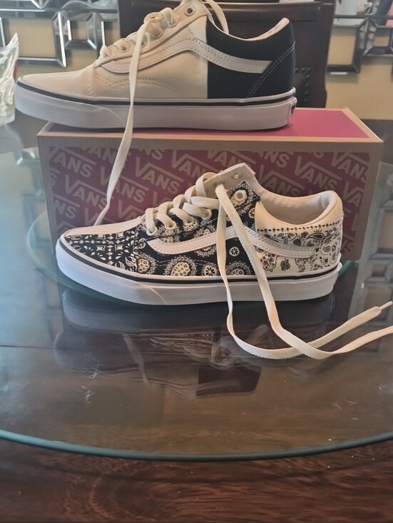 Vans Shoes - Vans Black & White Paisley Old Skool Sneakers